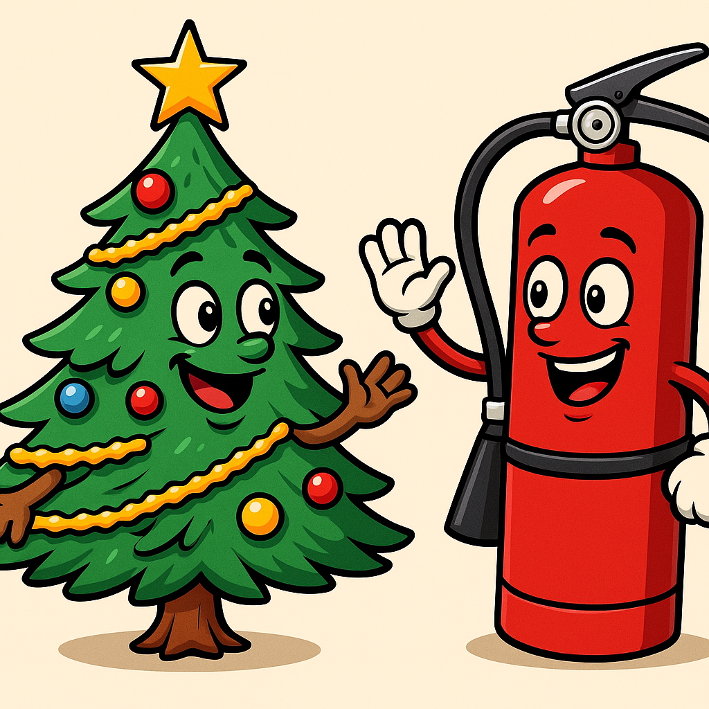 Festive Friends Tree Meets Extinguisher